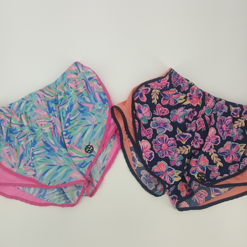 Simply Southern Womens Running Shorts Lot of 2 Floral Tropical Small Bundle